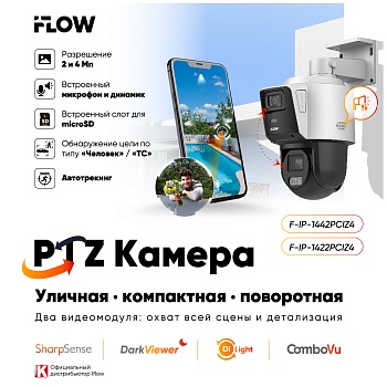 iFLOW F-IP-1422PCIZ4 и F-IP-1442PCIZ4 - экономичные IP-камеры с технологией ComboVu<